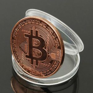 moneda bitcoin din metal