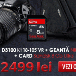 Nikon D3100 + Nikon 18-105mm f/3.5-5.6G AFs VR + Nikon Geanta 