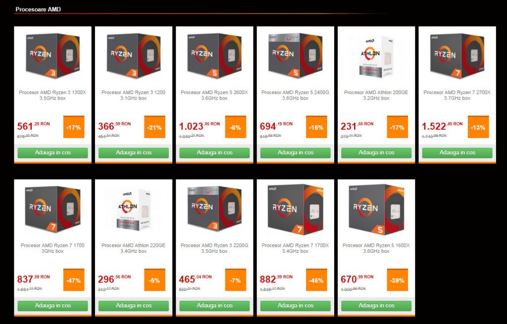 reduceri pc garage la procesoarele amd